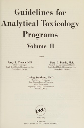 Guidelines for analytical toxicology programs