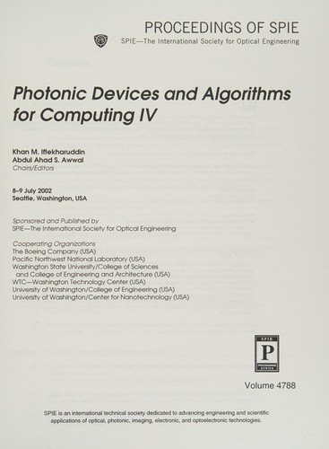Photonic Devices and Algorithms for Computing IV
