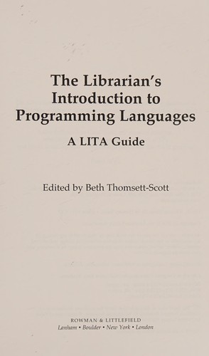 The librarian's introduction to programming languages