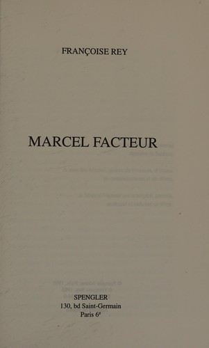 Marcel facteur by Françoise Rey cover