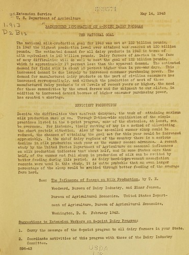 Background information on 8-point dairy program