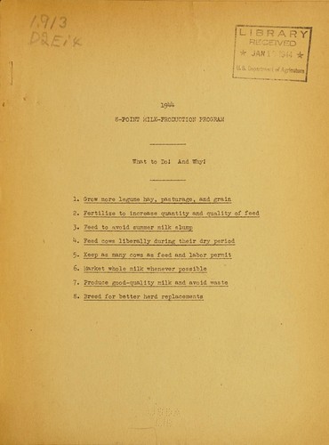 1944 8-point milk-production program