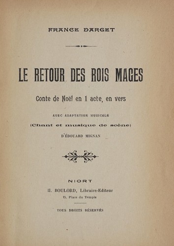 Le retour des rois mages by France Darget cover