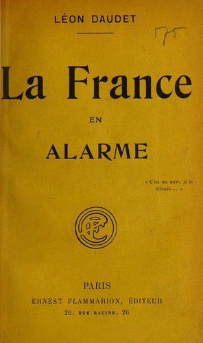 La France en alarme by Léon Daudet cover