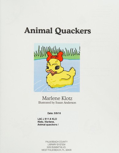 Animal Quackers by Marlene Klotz cover