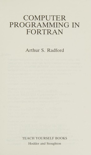 Computer Programming in Fortran by Robert S. Radford cover