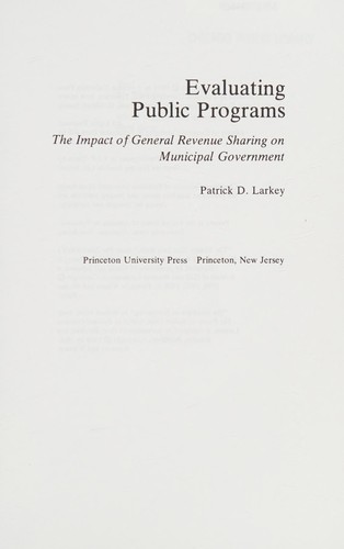 Evaluating Public Programs