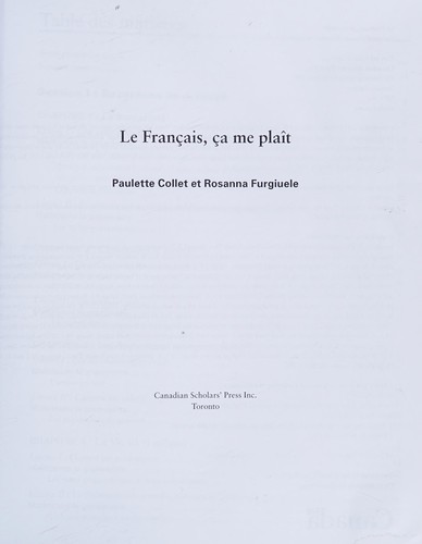 Français, ça Me Plaît by Paulette Collet, Rosanna Furgiuele cover
