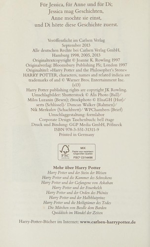 Harry Potter 01 by J. K. Rowling cover