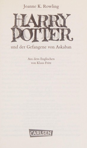 Harry Potter 03 by J. K. Rowling cover