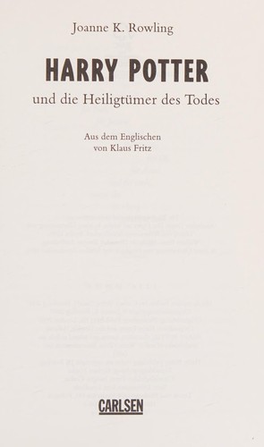 Harry Potter 7 und die Heiligtmer des Todes. Ausgabe fr Erwachsene