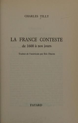 La France conteste by Charles Tilly cover