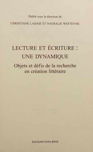 Lecture et écriture: une dynamique