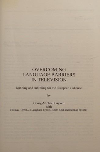 Overcoming language barriers in television