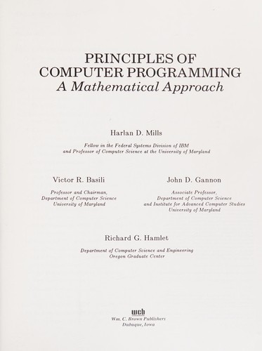 Principles of computer programming by H. D. Mills cover