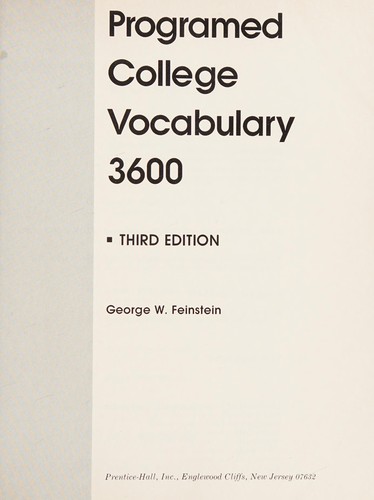 Programmed College Vocabulary 3600