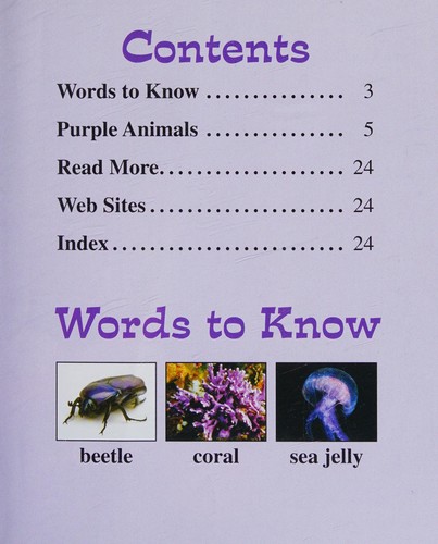 Purple Animals by Melissa Stewart cover