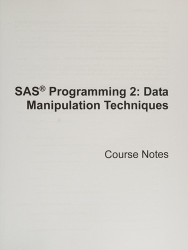 SAS Programming 2