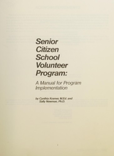 Senior citizen school volunteer program