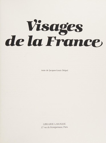 Visages de la France by Jean-Jacques Delpal cover