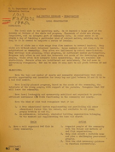 4-H postwar programs