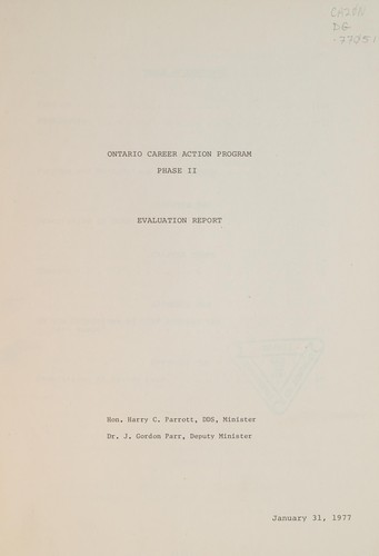 Ontario Career Action Program, phase II