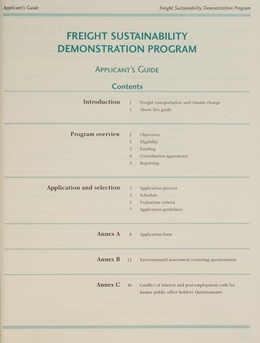 Freight Sustainability Demonstration Program