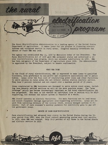 The rural electrification program
