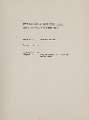 Draft environmental impact report