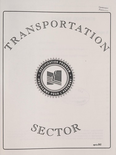 Transportation sector certification program