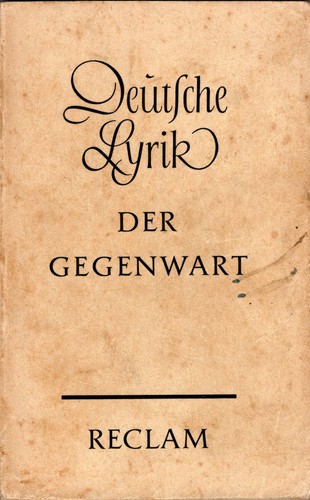 Deutsche Lyrik der Gegenwart by Willi Richard Fehse cover
