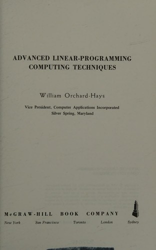 Advanced linear-programming computing techniques