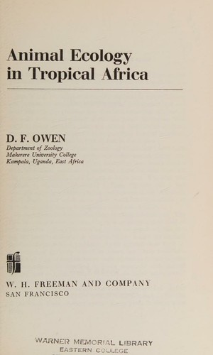 Animal ecology in tropical Africa by D. F. Owen cover