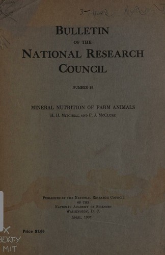 Mineral nutrition of farm animals by National Research Council (U.S.). Committee on Animal Nutrition cover