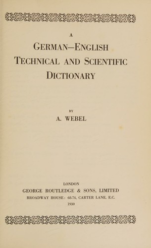 A German-English technical and scientific dictionary