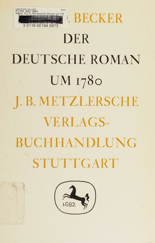 Deutsche Roman um 1780. by Eva D. Becker cover