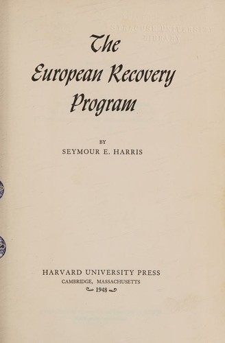 The European recovery program
