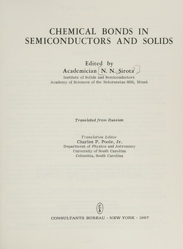 Chemical bonds in semiconductors and solids