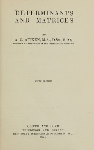 Determinants and matrices