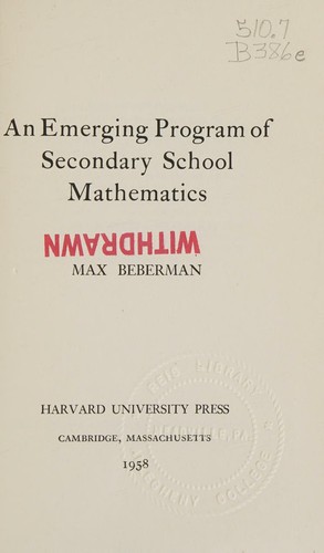 An emerging program of secondary school mathematics