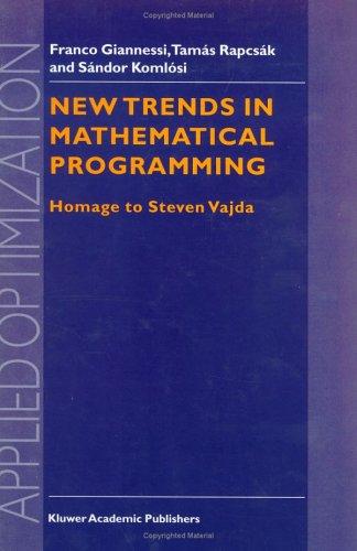 New trends in mathematical programming