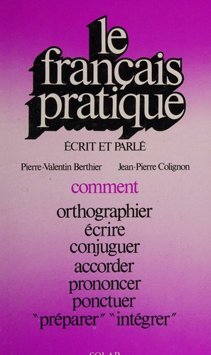 Le français pratique by P. V. Berthier cover
