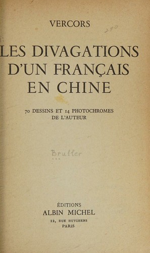 Les divagations d'un français en Chine by Vercors cover