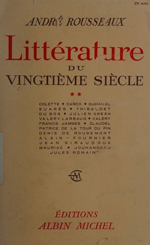 Litterature Du Vingtieme Siecle