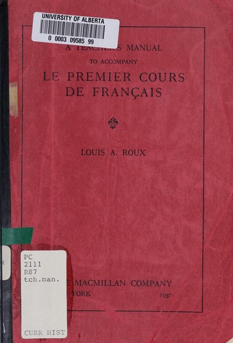 Premier cours de français by Louis Alexandre Roux cover