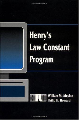 Henry's Law Constant Program