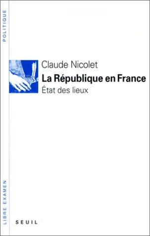 La République en France by Claude Nicolet cover