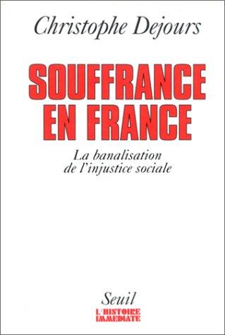 Souffrance en France by Christophe Dejours cover