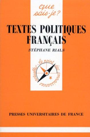 Textes politiques français by Stéphane Rials cover