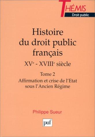 Histoire du droit public français by Philippe Sueur cover